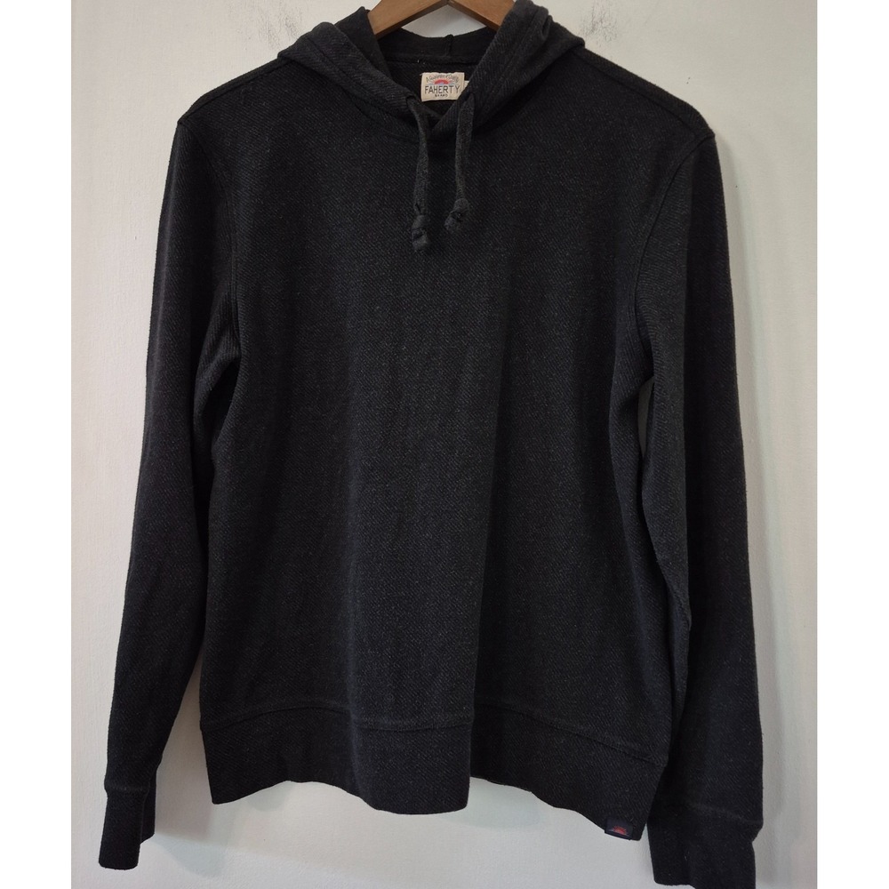FAHERTY Legend Sweater Hoodie Men Size M Charcoal Heather Knit Pullover Gorpcore